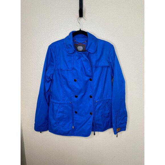 Vince Camuto Womens Blue Double Breasted‎ Jacket Size Large Cotton Blend - Picture 1 of 7